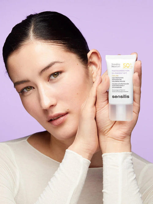SSS Protector Solar SPF50+ Photocorrection D-Pigment 40 ML en uso